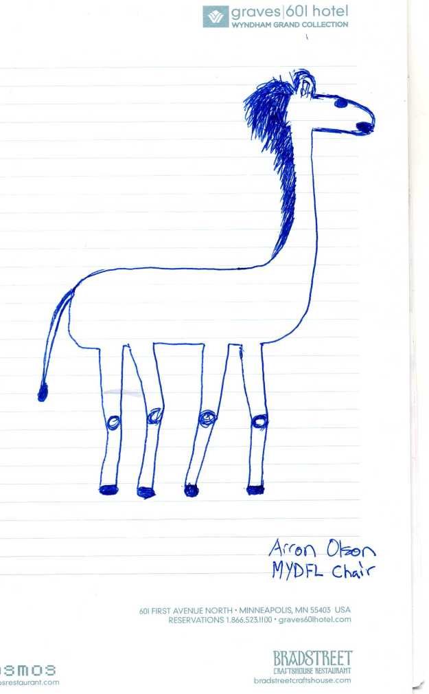 Fmr. MYDFL chairman Arron Olson's pretty awful giraffe drawing